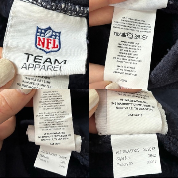 Vintage NFL Chicago Bears Football Navy Blue Sweatshirt - Picture 4 of 4